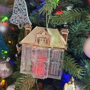 Vintage 1990’s Home Alone Inspired Elegant Gold Holiday Large House Ornament
